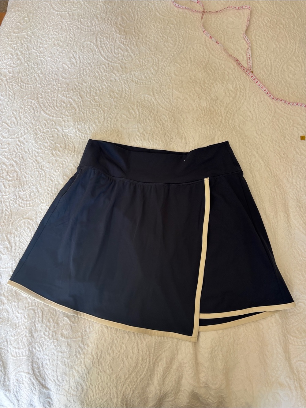 Navy Skort with Cream Trim